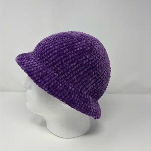 Deep Purple Crochet Plush Bucket Hat